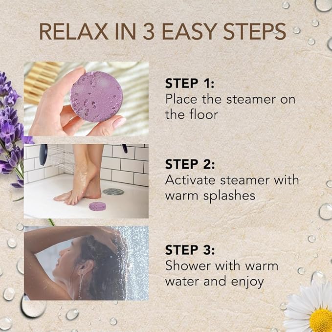 Shower Steamers Aromatherapy - Birthday Gifts for Women and Men - Shower Bombs Aromatherapy, Spa Day Essentials, Relaxation Spa Gifts - Self Care Stocking Stuffers (Lavender 8 Count)