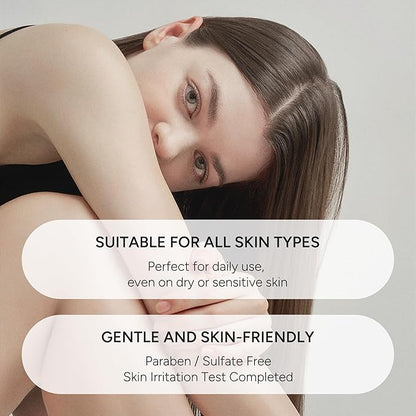 Korean Body Wash with Hyaluronic Acid & Aloe – Hydrating Moisturizing Cleanser for All Skin – Infused with Natural Extracts – Paraben & Silicone-Free – White Floral Musk, 500ml / 16.9 fl oz