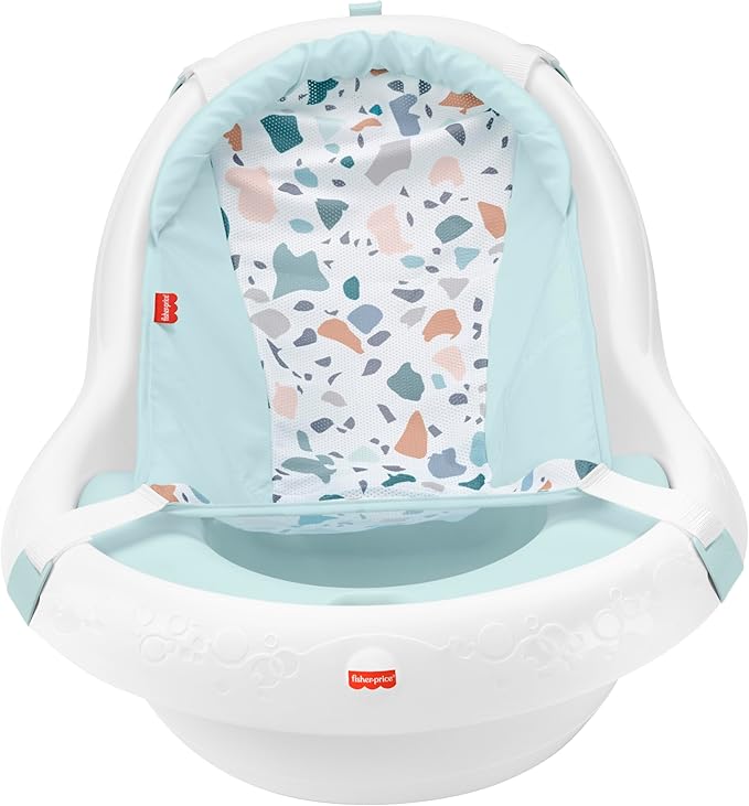 Fisher-Price™ Baby to Toddler Bath 4-in-1 Sling 'N Seat Tub with Removable Infant Support and 2 Toys, Pacific Pebble
