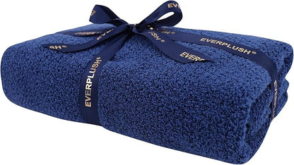 Everplush Diamond Collection Extra Large Bath Sheet Towel – 1 Pieces, Super Soft & Highly Absorbent, Quick-Drying & Extra Large. Perfect for Bathroom, Pool, Swimming Use (Navy, 35" x 66" 1PK)