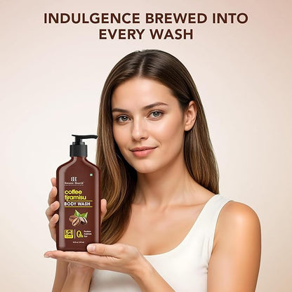 Botanic Hearth Coffee Tiramisu Body Wash – 5-in-1 Nourishing Cleanser with Invigorating Coffee Aroma, Hydrating Formula, Sulfate & Paraben Free – 16 fl oz