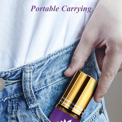 Lavender Essential Oil Roll On for Bedtime & Relaxation, Pre-Diluted with Lavender Oil, Calming Aromatherapy for Pillow, Pulse Points, Skin & Massage, Portable 10mL Rollerball