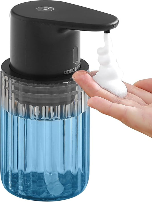 Automatic Foaming Soap Dispenser Touchless, 10oz/300ml Rechargeable, 3 Adjustable Foam Levels, IPX7 Waterproof for Kitchen Bathroom, Black