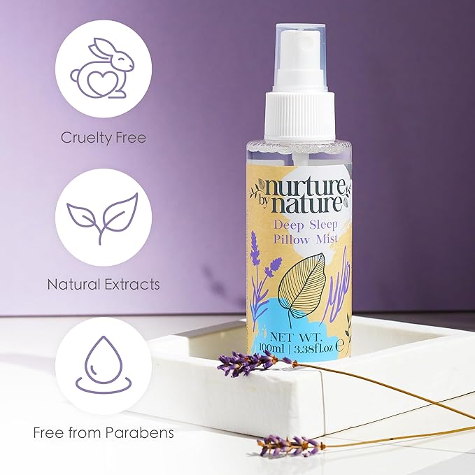 NURTURE BY NATURE Relax & Calm Christmas Gift Basket – Spa Gifts for Women with Bath Bomb, Hand Cream, Lavender Pillow Mist & Scented Candle - Stocking Stuffers, Holiday Gifts, Gifts for Mom