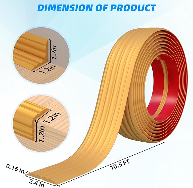 10FT Flexible Wall Corner Protector Moulding Trim, Peel and Stick Inside & Outside Wall Corner Guards Edge Protector,Self Adhesive Molding Trim Strip for Edge Ceiling