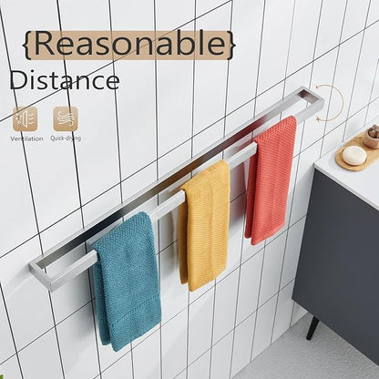 KOKOSIRI Towel Bar Brushed Nickel Bath Towel Hanger Holder 32-Inch Kitchen Rack Stainless Steel for Bathroom Hardware Wall Mount, 1 Pack B4008BR-L32