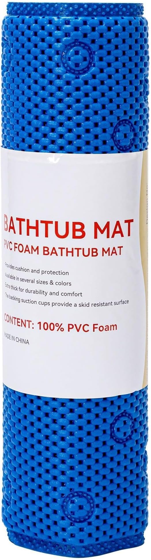 Double Layer Foam Non Slip Bathtub Mat 37x17in, More Comfortable and Thicker Tub Mat Than Ordinary Foam Shower Mat, Bath Mat for Tub with Suction for Comfort and Safety (Royal Blue, 36'' x 17'')