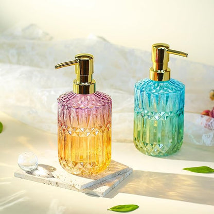 Soap Dispenser with Pump, Refillable Liquid Hand Soap Dish Soap Dispensers for Bathroom Counter, Kitchen Sink (Bluegreen)