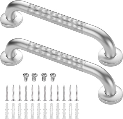 2 Pack 12 Inch Grab Bars for Bathtubs and Showers, Anti Slip Shower Grab Bars Stainless Steel Shower Handle Toilet Handicap Elderly Senior Assist Bathroom Saft Handle