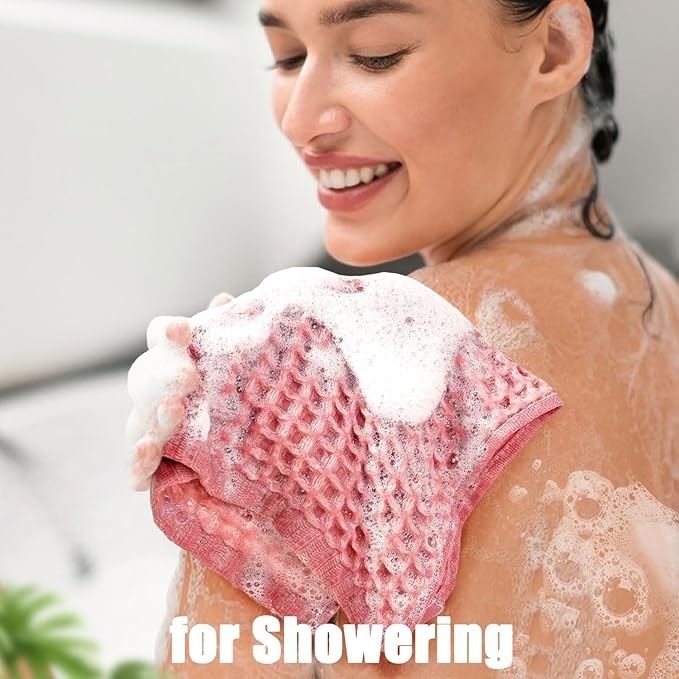 Cleanbear 100% Cotton Washcloths for Showering, 12 Pack, Pale-Pink Wash Cloths, Lightweight and Quick Drying Towels for Bathroom (13 x 13 Inches)