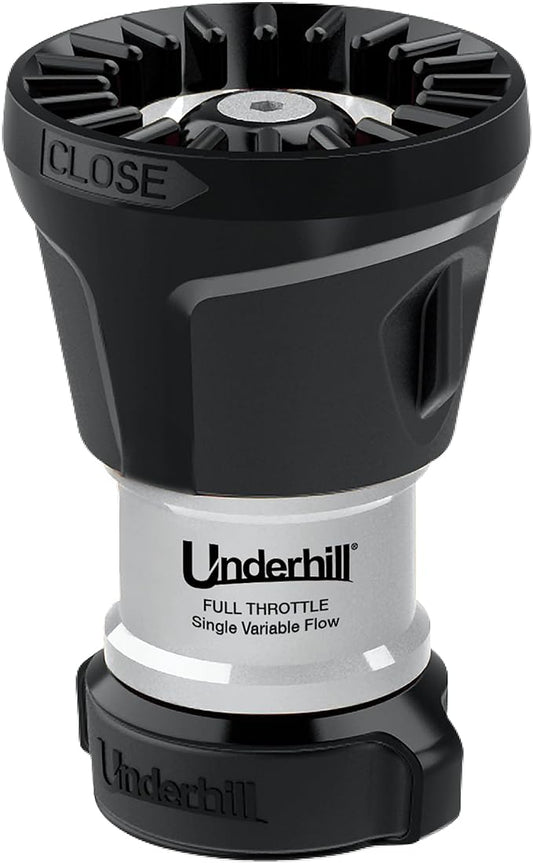 Underhill Magnum UltraMAX Premium PRO Series-Full Throttle 1 Inch Garden Water Hose Nozzle, Sprayer, Jet, Metal and Rubber, Adjustable, NG600-SFH-10
