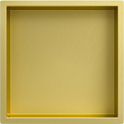 Stainless Steel Shower Niche 12" X 12" Gold No Tile Needed Niche Shower Recessed Wall Niches for Bathroom Storage Over Mount Installation