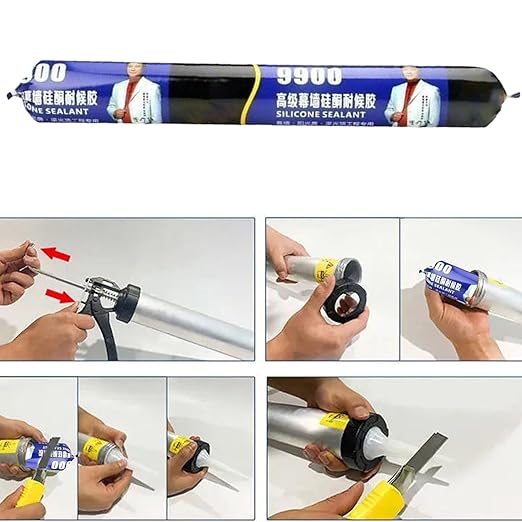 Waterproof Adhesive Sealants, Silicone Sealant, 590ml, Waterproof Sealant, Adhesive Sealer, Tear Resistant, for Kitchen Bathroom, Shower Window, Roof Wall Cracks Indoor