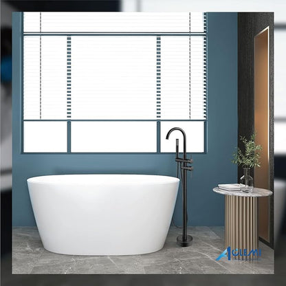 Aolemi Floor Mount Bathtub Faucet Freestanding Tub Filler Standing High Flow Shower Faucets Shower Mixer Taps, Swivel Gooseneck Spout with Cylinder Handheld Oil Rubbed Bronze