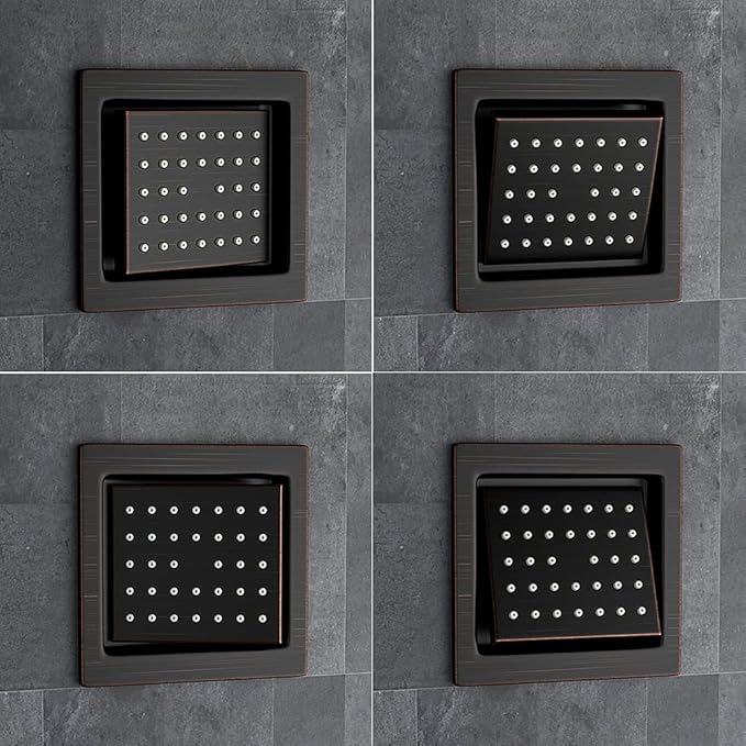Oil Rubbed Bronze Digital Display Shower System with 16X24 inch Ceiling Overhead Shower Head(Rain & Waterfall Modes), 4 PCS Body Jet and Handheld Spray