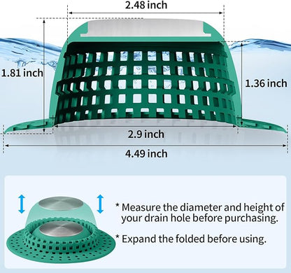 Shower Drain Hair Catcher Bathtub Drain Cover Shower Protector for Pop-Up & Regular Drains