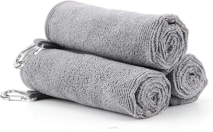 Booms Fishing B0T Microfiber Fishing Towel with Clip, 3 Pack Gray