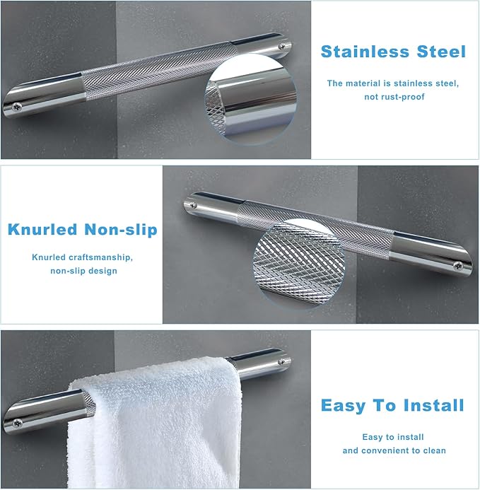 Shower Foot Rest for Shaving Legs Shower Foot Stool- Wall Mounted Bathtub Foot Rest Stainless Steel Foot Rset Bar (Polished Chrome)