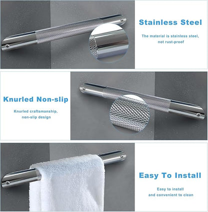 Shower Foot Rest for Shaving Legs Shower Foot Stool- Wall Mounted Bathtub Foot Rest Stainless Steel Foot Rset Bar (Polished Chrome)