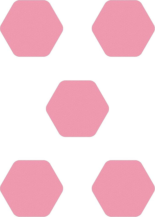 Kahuna Grip Bathtub Bath and Shower 5¼" Hexagon Non-Slip Traction Treads (Pink)