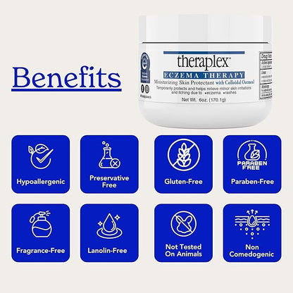 Theraplex Eczema Cream - Eczema Treatment Moisturizing Protecter - TSA Compliant Anti-Itch Skin Protectant for Dry, Irritated, Sensitive and Eczem-Prone Skin, 3 oz