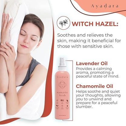Namaste Bed & Linen Mist - Lavender Pillow Spray for Calm Sleep, 2000+ Uses