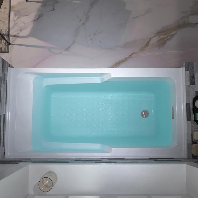 WOODBRIDGE 60" Acrylic Rectangular Alcove Soaking Bathtub in White with Left Drain, Chrome pop-UP Drain Included BA6030L
