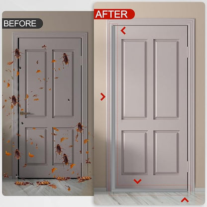 MYFAMIREA Door Weather Stripping 2IN (W) x 10FT (L) Door Draft Stopper Seal Tape Silicone Seal Strip Self Adhesive Shower Sweep Insulation Tape Side Bottom Strip for Sliding Glass Window Gap, Gray