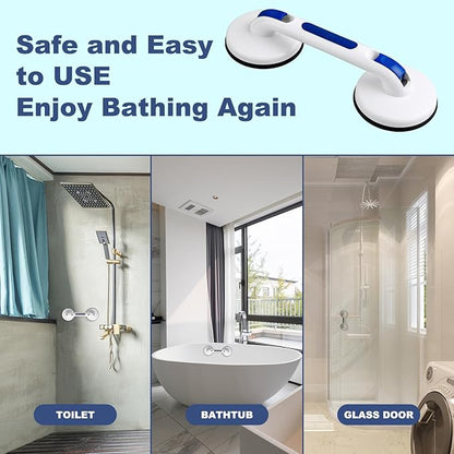 New Shower Handle Shower Grab Bars for Bathtubs and Showers,Strong Hold Suction Cup Grip Grab,Bath Handle Heavy Duty Grab Bars for Handicap Elderly Seniors（Royal Blue）