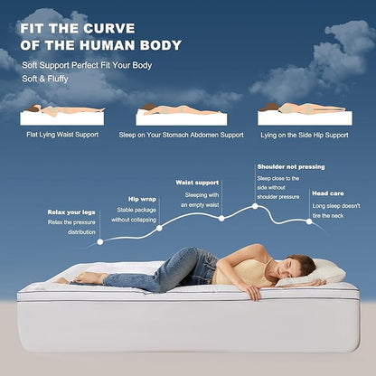 BEDLORE Queen Mattress Topper, Thick Pillow Top Pad for Back Pain Relief, Cooling Soft Mattress Cover with Deep Pockets 6-18 inch