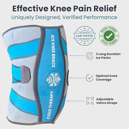 Knee Ice Pack Wrap (1 Pack) - Adjustable Ice Pack for Knees Surgery, Replacement, Arthritis Pain, ACL, Sports Injuries, Post Surgery, for Long Duration - 1 Pack