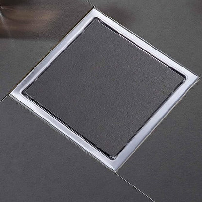6 Inch Square Shower Floor Drain, Shower Drain Kit with Flange and 2 in 1 Tile-Insert Cover, Square Shower Drain, SUS 304 Stainless Steel Floor Drain,Silver