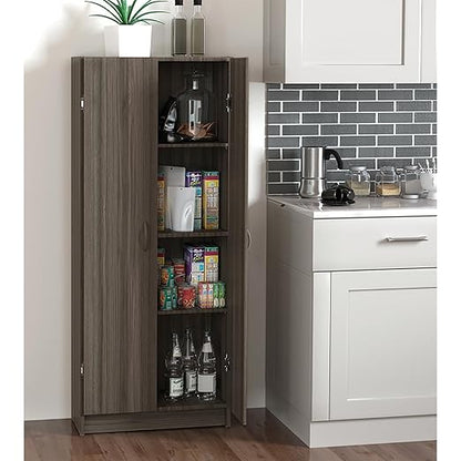 ClosetMaid Pantry Cabinet Cupboard with 2 Doors, Adjustable Shelves, Standing, Storage for Kitchen, Laundry or Utility Room, White