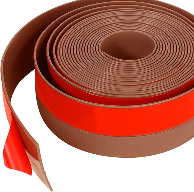 TORRAMI Silicone Door Sweep Draft Stopper 2 inch Width 20 Feet Length,Seal Insulation for Door Under Bottom, Gap, Side, Glass Shower Door, Sliding Door,Brown