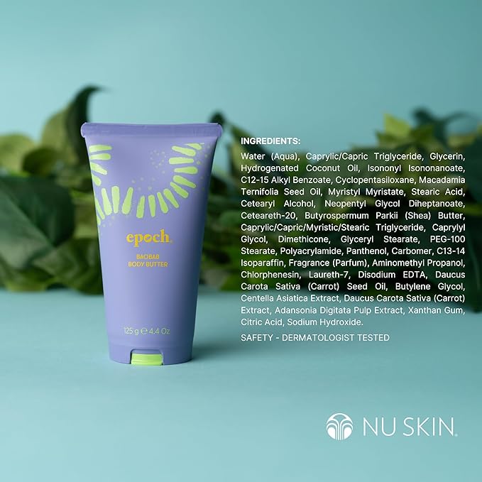Nuskin Epoch Baobab Body Butter | Rich Cream Infused with Shea Butter and Ethnobotanical Baobab Fruit Extract for Deep Hydration, Softness, and Skin Resiliency | 2 Pack