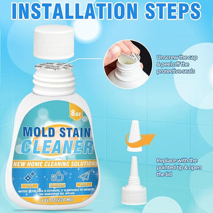 Mold Stain Cleaner Gel, 8 Fl oz Effective Washing Machine Cleaner for Front Load Washer Machine Gasket, Home Stain Cleaner Gel for Bathroom, Grout, Tile, Shower, Sink, Caulk, All-Purpose Cleaner