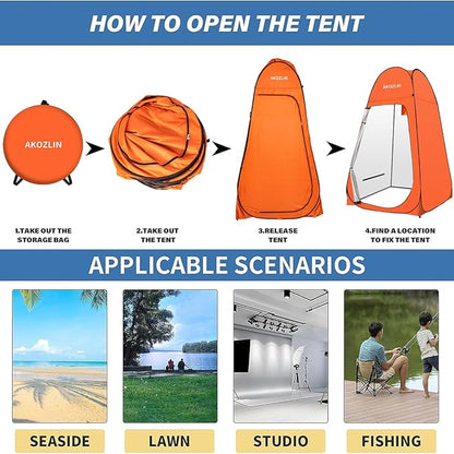 AKOZLIN Portable Pop Up Shower Tent Instant Privacy Dressing Changing Tent Outdoor Shower Room Camp Toilet Tent
