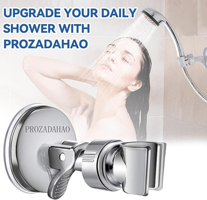 Adjustable Shower Head Holder, Bathroom Suction Cup Bracket for Handheld Shower, Removable Wall Mount (Silver-2)