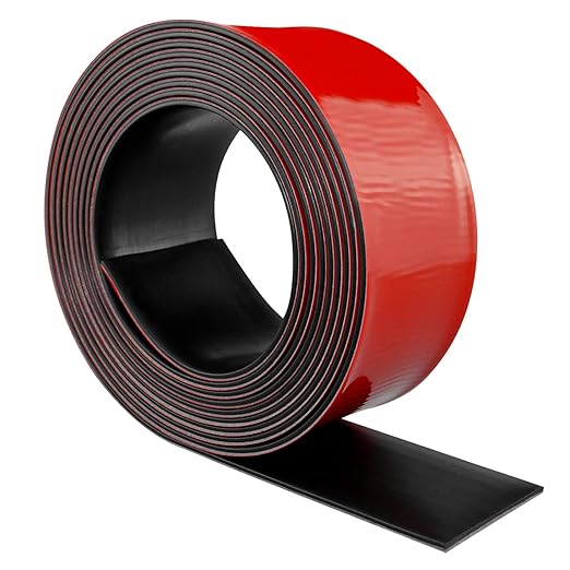 Neoprene Rubber Strips Self Adhesive Solid Rubber Sheets, Rolls & Strips for DIY Gaskets Crafts Pads Seals Warehouse Flooring Neoprene Sheet with Adhesive Backing (2" Wide x 1/8" Thick x 10' Long)