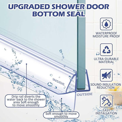Frienda 8 Pcs Shower Door Bottom Seal 3/16" x 36'' Clear PVC Glass Door Sweep Shower Frameless Seal Strip for Replacement Stopping Leaks and Creating Water Barrier