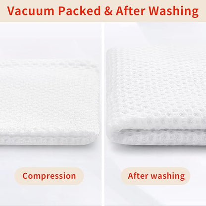 Homaxy 100% Cotton Waffle Weave Kitchen Dish Cloths, Ultra Soft Absorbent Quick Drying Dish Towels, 12 x 12 Inches, 18-Pack, White