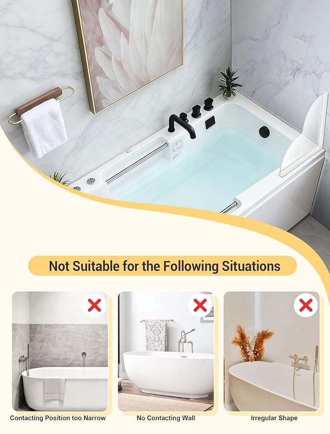2 Pack Large Shower Splash Guard Kit, Upgrade 9.25 x 9.25 Bathtub Shower Water Splash Guards, Self-Adhesive Shower Guards to Keep Water in Shower, Shower Water Blocker from Splashing Out