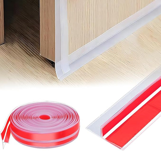 9.8Ft T-Shaped Clear Weather Stripping Door Seal, Door Draft Stopper Silicone Seal Strip, Weather Stripping for Shower Glass Gaps