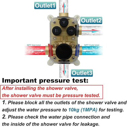 Shower System 12 Inches Rainfall Shower System Shower Head System for Bathroom 3 function shower system set Shower Faucet Rough-in Valve
