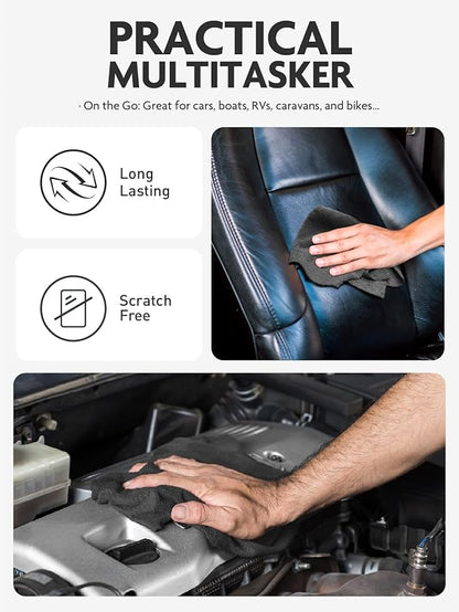 Fantasticlean Microfiber Cleaning Cloth Roll -60 Pack, Tear Away Microfiber Towels, 12" x 12", Reusable, Washable, Scratch Free, Ultra Absorbent for Car, Home Supplies (Grey & DimGrey)