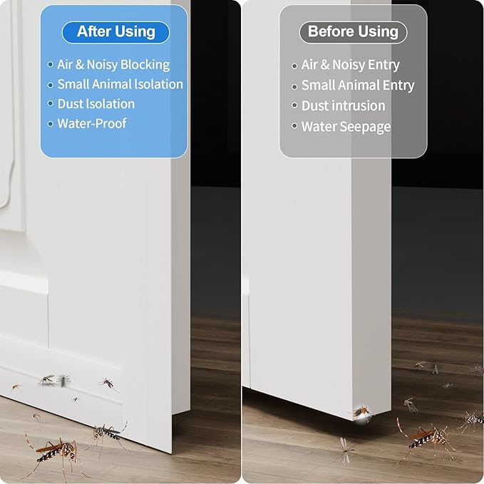 36FT Weather Stripping Door Seal - 2" Silicone Door Draft Seal Tape for Gaps Under Door Weatherstripping Sweep Stopper for Bottom of Shower Door/Sliding Glass Door