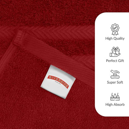 RIVERSIDE Pack of 2 Extra Large Bath Sheets 35 x 70 Inches - 100% Ring Spun Cotton Hotel Quality Oversized Bath Towels - Super Soft, Highly Absorbent & Quicker to Dry - Red