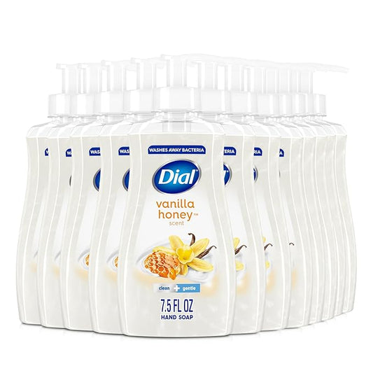 Dial Liquid Hand Soap, Vanilla Honey, 7.5 fl oz, Pack of 12