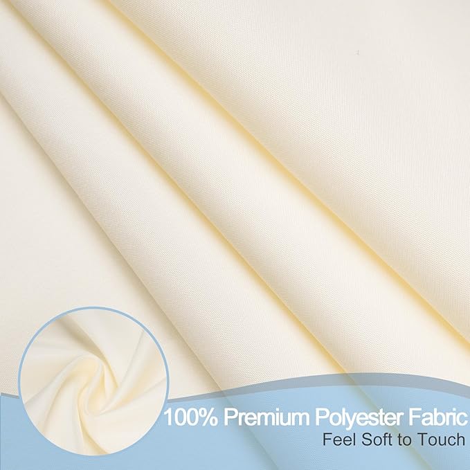 AooHome Fabric Polyester Shower Curtain, Small Size Bathroom Curtain for Hotel, Weighted Hem, Water Repellent, Beige, 48 x 72 Inch