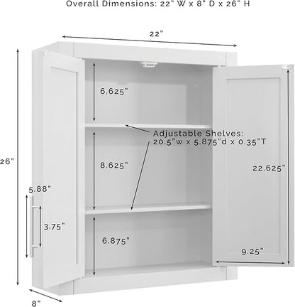 Crosley Furniture Savannah 3-Piece Wall Kitchen Storage Cabinet, Cabinets for Laundry, Bathroom, White